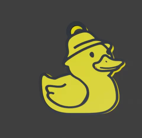 Bucket Hat Duck Keychain Trinket
