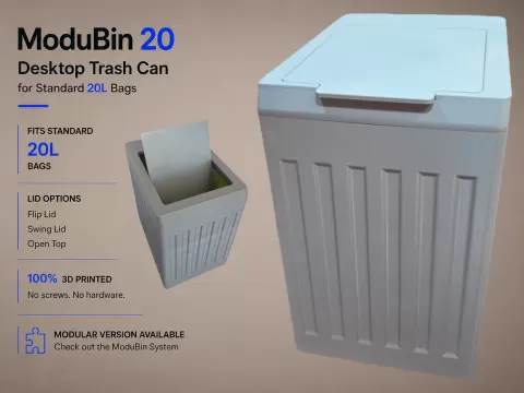 Desktop Trash Can for 20L Bags - ModuBin 20