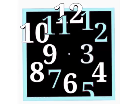 WORK IN PROGRESS clock face with numbers
