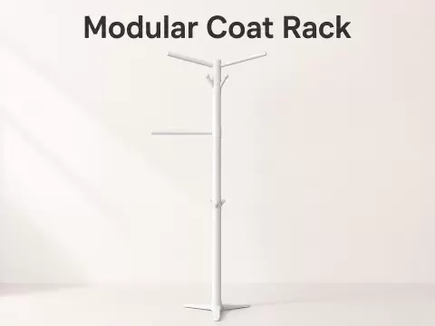 Modular Coat Rack — Threaded System (No Hardware)