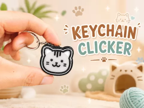 Cute Miao Cat Clicker Keychain