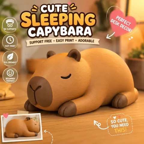 Cute Sleeping Capybara