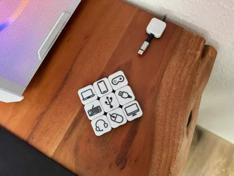 Clicky Cable Holder with Icons