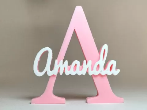 Placa de Identificação 3D - Amanda