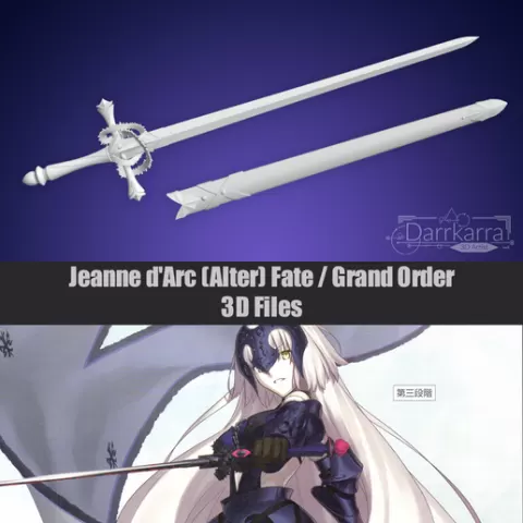 Avenger/Jeanne d'Arc (Alter) FateGrand Order Sword / Scabbard Fichier 3D Cosplay