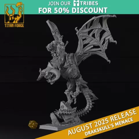 Undead Wywern - Drakskull's Menace - Titan Forge Miniatures August 2025 by Titan Forge Miniatures