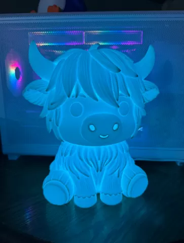 Chibi Highland Cow lamp Color changing
