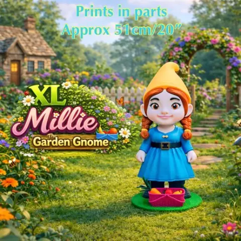 XL Millie the garden Gnome, for larger build plates above 320x320x320