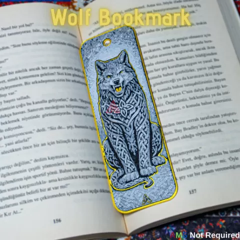 Celtic Knot Wolf Bookmark (HueForge)
