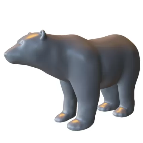 Realistic Polar Bear Standing Figure