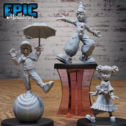 Clown Set A / Carnival Artist / Funfair Performer / Circus Resident / Fairground Worker / Attraction Encounter by Epic-Miniatures