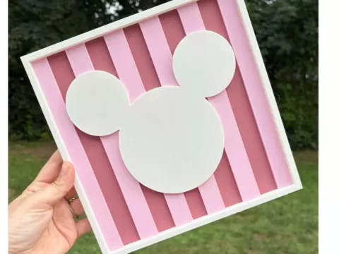 Striped Mickey Sign