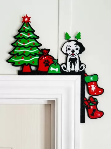 Christmas Holiday Dog Lover Door Corner Decor Holiday Puppy Lover Christmas Home Decor