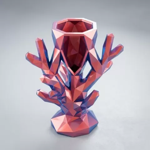 flower vase Smart Design modern home decor low poly vase 3D Model STL faceted vase Ready for High Quality 3D Printing