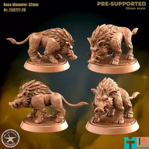 Two Boars by My3DPrintForge