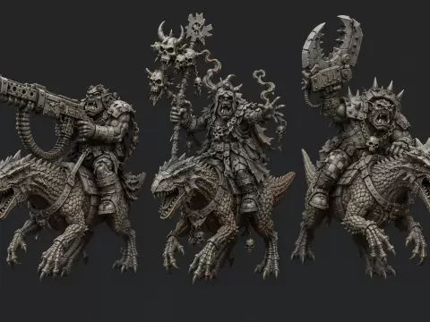 orks riding dinosaurs