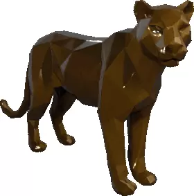Leopard faceted animal Modern Style 3d printed animal low poly animal 3D Model STL File 3d printable animal for Hobbyists and 3D Printing Makers
