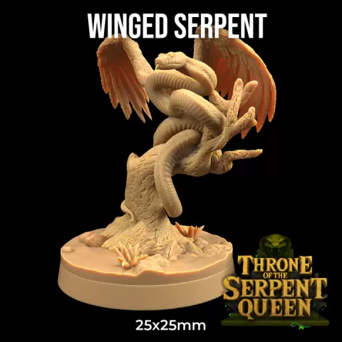 Winged Serpent | PRESUPPORTED | Throne of The Serpent Queen by The Dragon Trappers Lodge