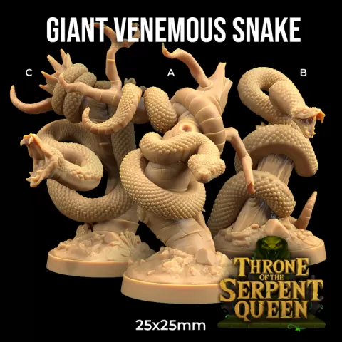 Giant Venomous Snake | PRESUPPORTED | Throne of The Serpent Queen by The Dragon Trappers Lodge