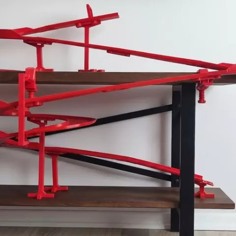 Dual Racing and Stunt Track for Hot Wheels and 1:64 Scale Diecast Cars