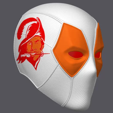 Deadpool Helmet with Tampa Bay Buccaneers Football logo (Adult wearable)