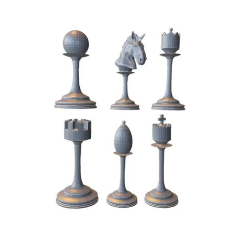 Minimalist Artistic Chess Piece Set