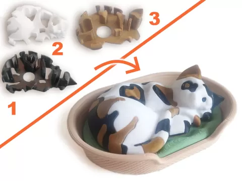Single Extruder - TRIPLE Color - Sleepy Cat