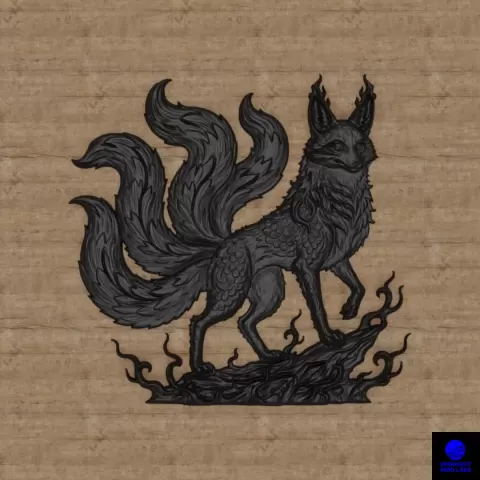 Mythic Kitsune 3D Printed Wall Art