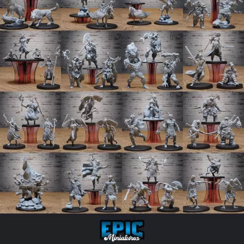 Norse Barbarians Set / Viking & Northern Encounter / Barbarian & Winter Collection / Pre-Supported by Epic-Miniatures