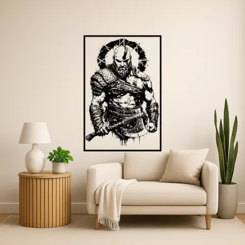 Kratos Cerberus Wall Art Framed
