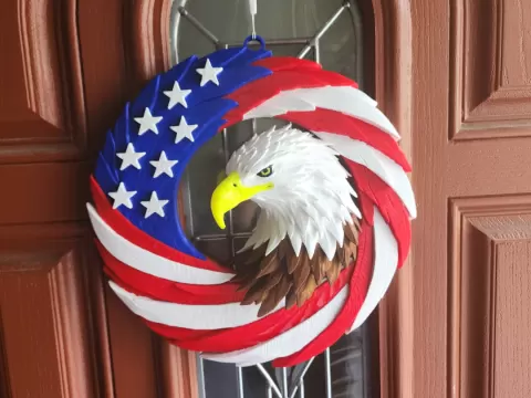 American Flag Wreath with eagle