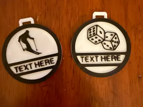 SKI AND DICE MEDALS