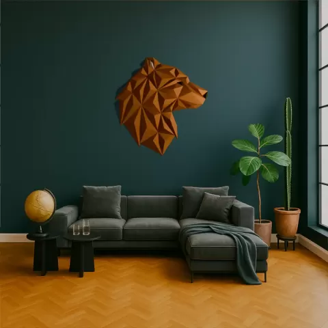 Geometric Bear head - wall design