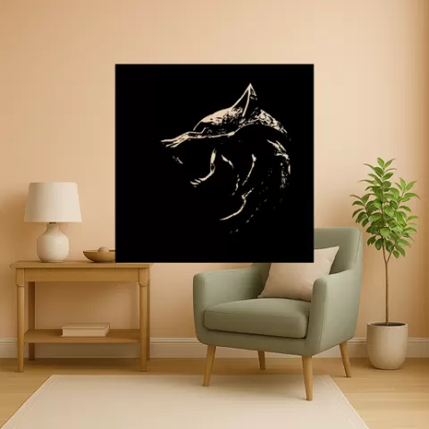 Geralt of Rivia Geralt Of Rivia Yennefer With Wolf Wall Art Framed