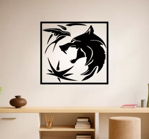 Geralt of Rivia Geralt Of Rivia Yennefer With Wolf Wall Art Framed
