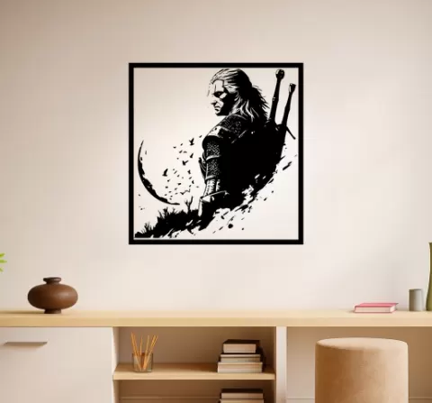 Geralt of Rivia Geralt Of Rivia Yennefer With Wolf Wall Art Framed