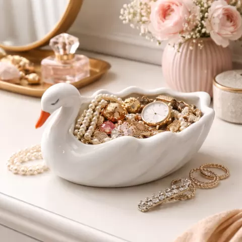 Swan Dish STL | Ceramic Style Swan Bowl | Trinket Holder | Jewelry Organizer | Home Decor3d stl