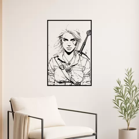 Geralt of Rivia Geralt Of Rivia Triss With Book Wall Art Framed