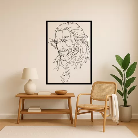 Geralt of Rivia Geralt Of Rivia Geralt With Sword Wall Art Framed