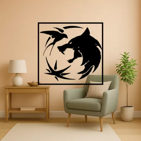 Geralt of Rivia Geralt Of Rivia Geralt On Dragon Wall Art Framed