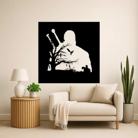 Geralt of Rivia Geralt Of Rivia Geralt In Forest Wall Art Framed