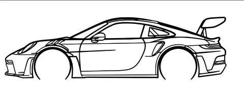 Porsche GT3 RS 992 Silhouette Wall Art