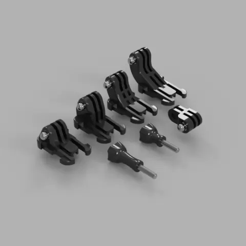 GoPro / Action Camera Mounting Pack – Quick Release, Raised & Offset J-Hook Mounts + Short Pivot Adapter