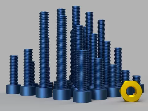M3 Round Screws (Hex head) and nut 2mm-27mm