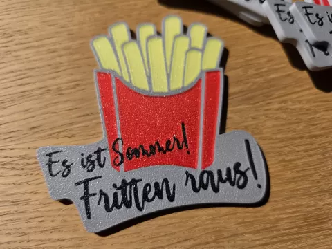 Es ist Sommer - Fritten raus! Untersetzer Spass