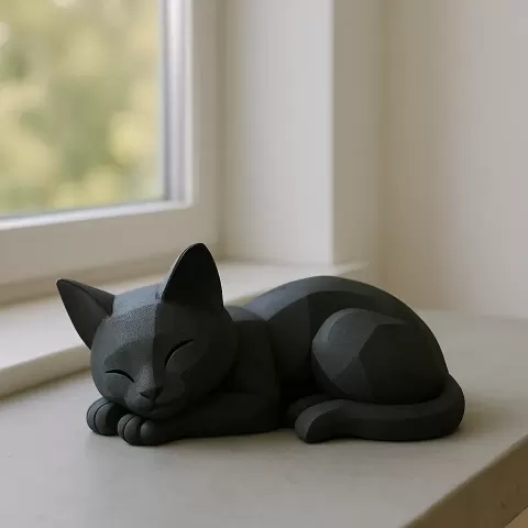 Sleeping low-poly Cat