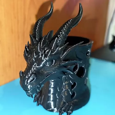 Stylized Dragon Head Pen Holder