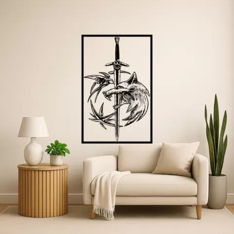 Geralt of Rivia Geralt Of Rivia Cirilla Ciri Flying Wall Art Framed