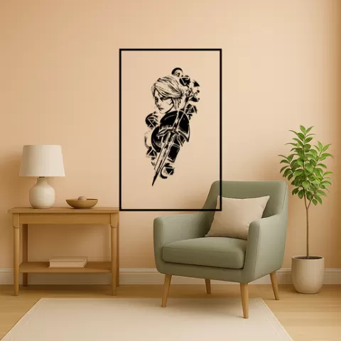 Geralt of Rivia Geralt Of Rivia Ciri With Sword Wall Art Framed