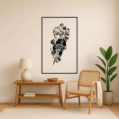 Geralt of Rivia Geralt Of Rivia Ciri With Hair Flowing Wall Art Framed